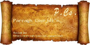 Parragh Cserjén névjegykártya
